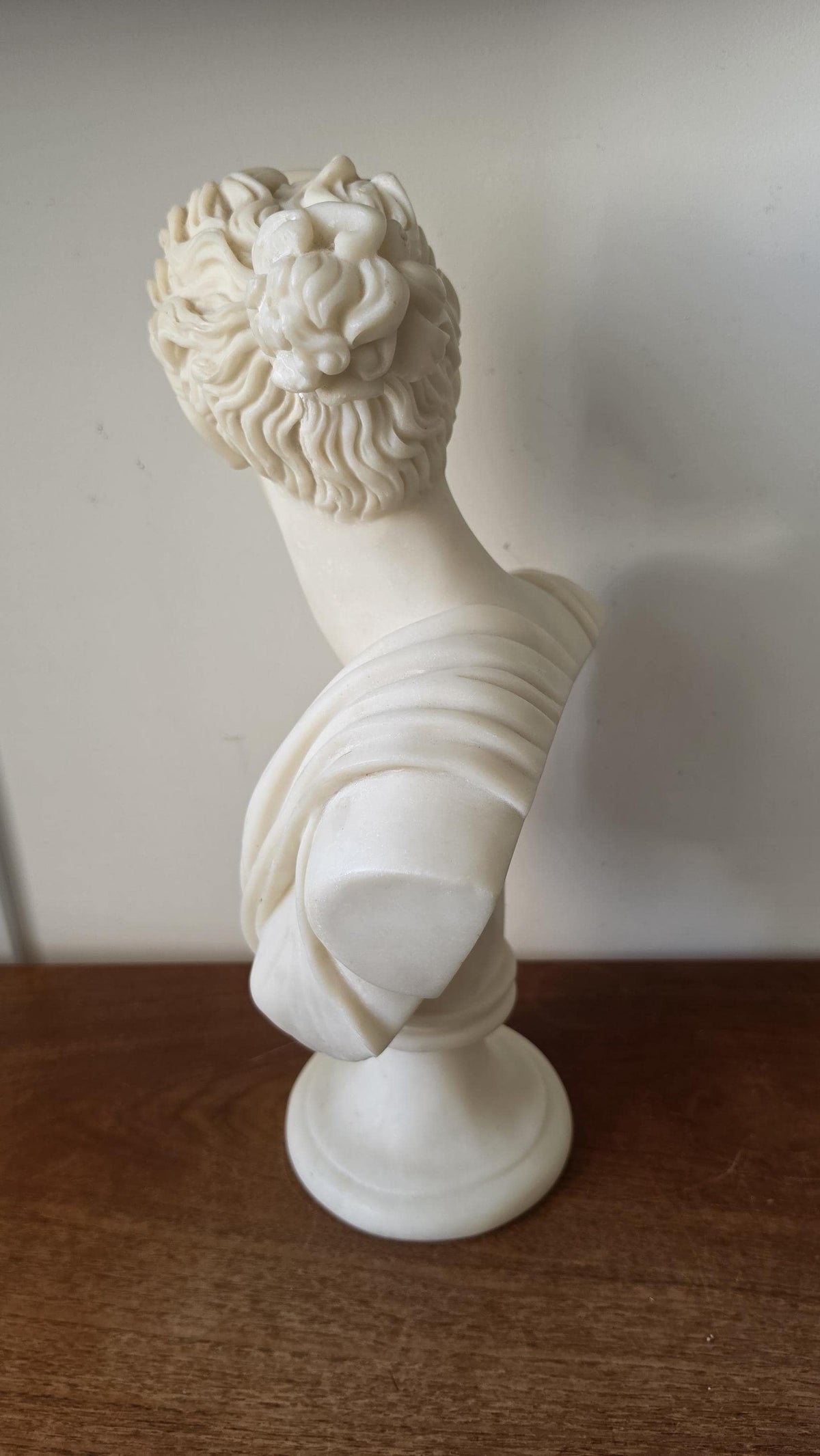Large Resin Classical Goddess Bust Sculpture, Greco Roman Artemis Statue, Neoclassical Decor, White Roman Bust, Grandmillennial Shelf Decor