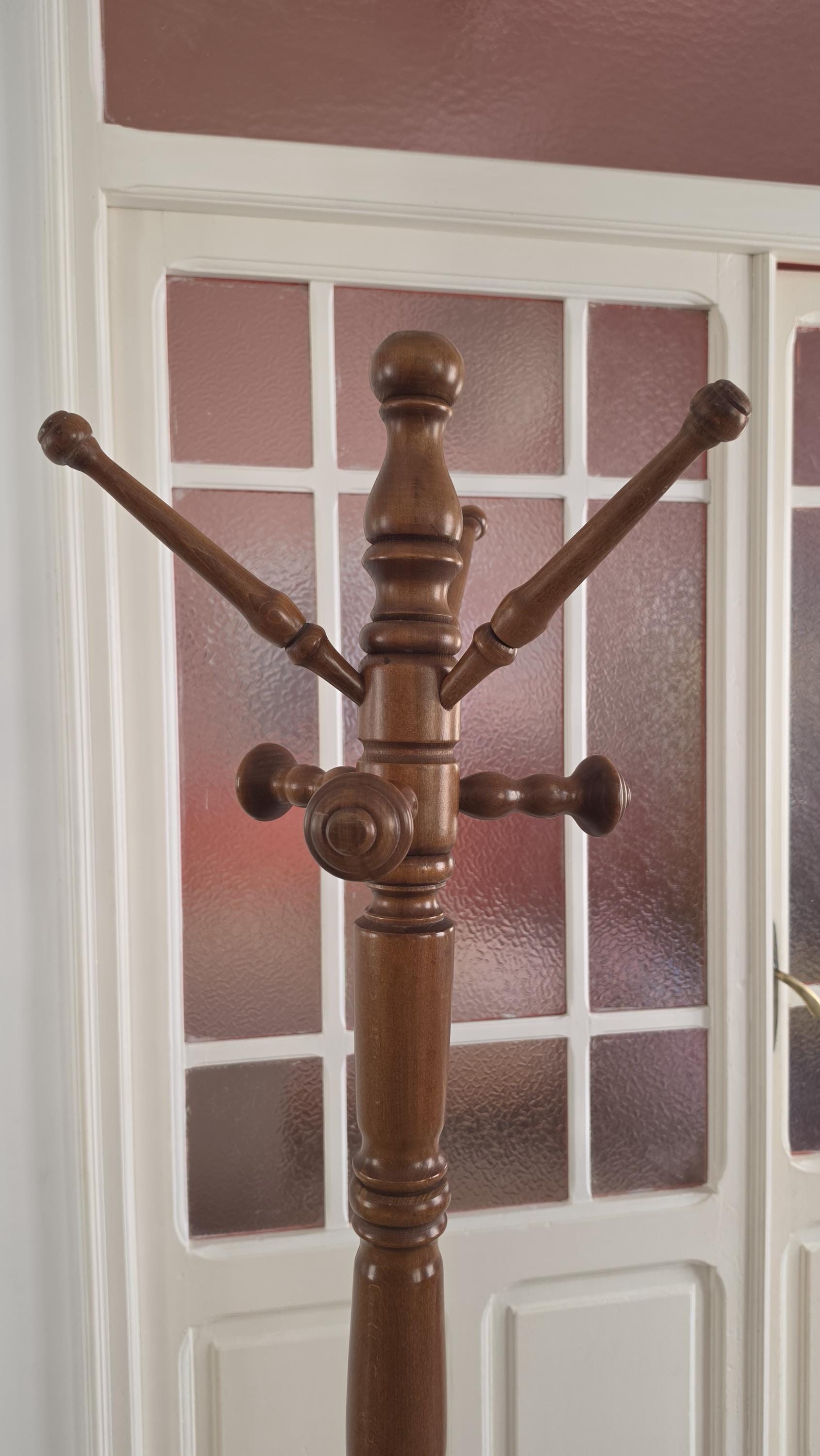 Vintage Barley Twist Coat Rack, Solid Wood Hall Tree, Victorian Style Standing Hat Rack, Entryway Storage, Traditional Decor