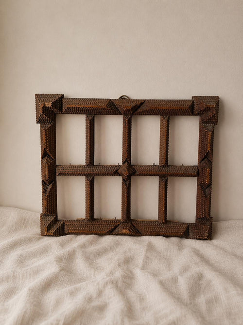 Antique Tramp Art Photo Frame