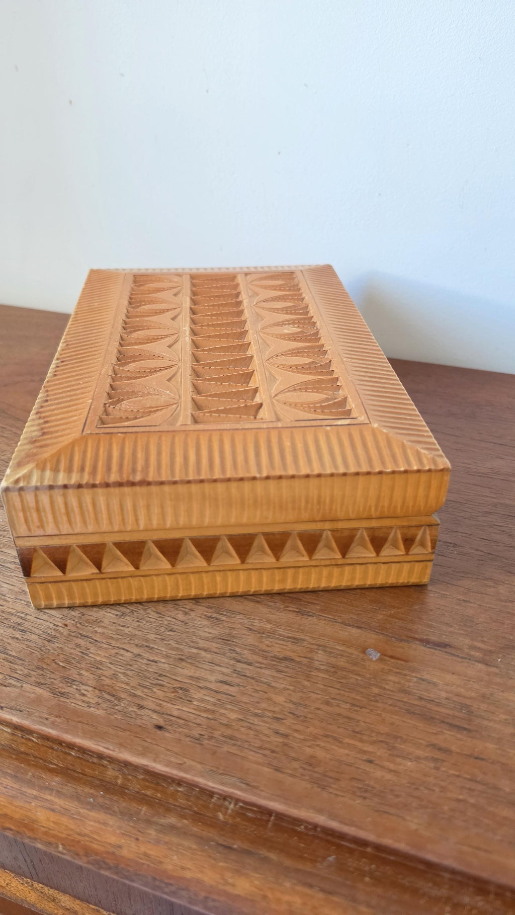 Hand Carved Wooden Keepsake Box, Folk Art Storage Box, Scandinavian Carved Wood Box, Rustic Jewelry Box, Primitive Decorative Box
