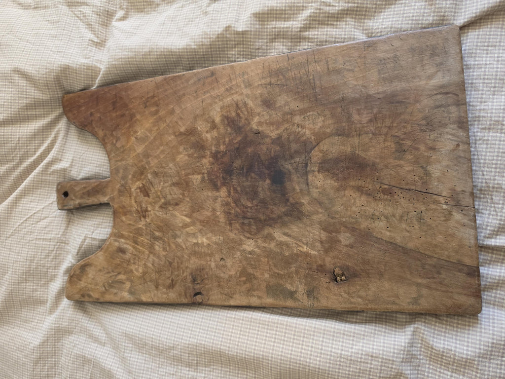 Antique French Bread Board, Primitive Wooden Cutting Board, Rustic Farmhouse Kitchen Decor, European Charcuterie Board, Wall Hanging Board