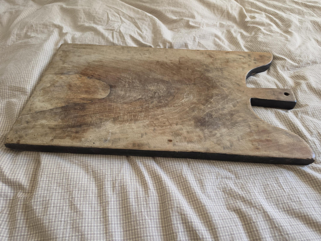 Antique French Bread Board, Primitive Wooden Cutting Board, Rustic Farmhouse Kitchen Decor, European Charcuterie Board, Wall Hanging Board