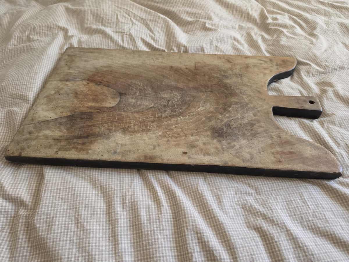Antique French Bread Board, Primitive Wooden Cutting Board, Rustic Farmhouse Kitchen Decor, European Charcuterie Board, Wall Hanging Board
