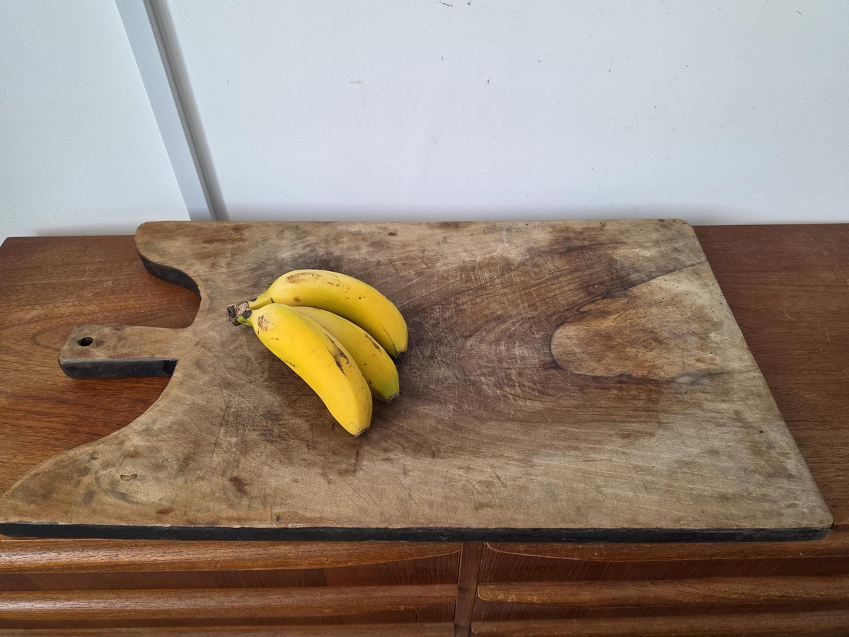 Antique French Bread Board, Primitive Wooden Cutting Board, Rustic Farmhouse Kitchen Decor, European Charcuterie Board, Wall Hanging Board