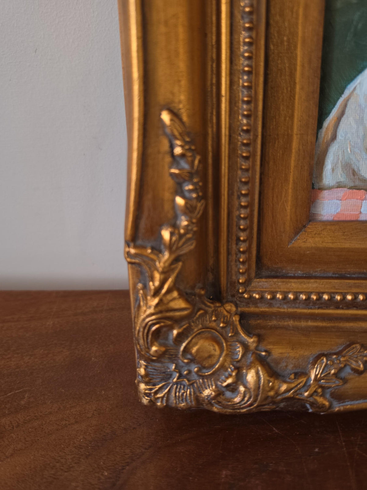 Original Duck Oil Painting in Vintage Gold Frame, White Ducks Portrait, Cottagecore Farmhouse Wall Art, Framed Animal Painting,