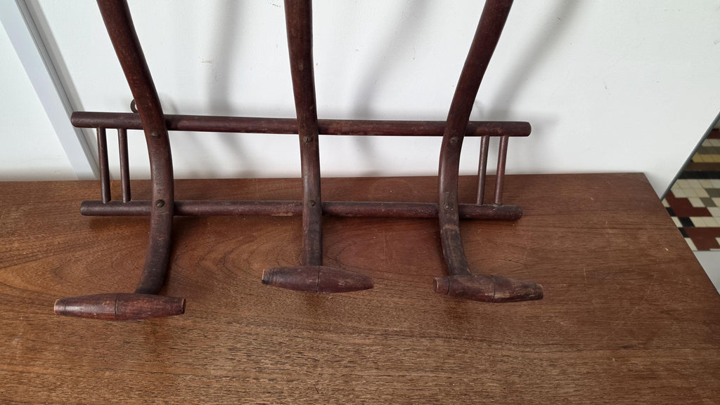 Antique French Wooden Wall Hook Rack, Rustic Farmhouse Coat Hooks, Primitive Entryway Organizer, Country Cottage Wall Storage, Folk Decor