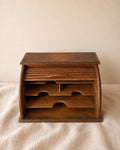 Antique Oak Roll Top Letter Organizer