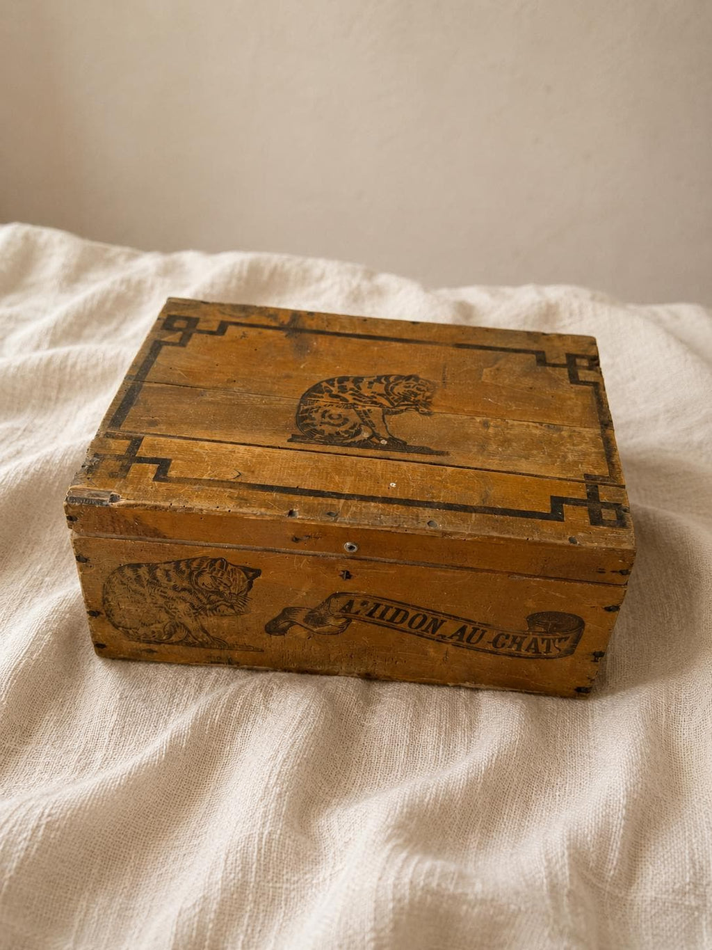 Antique French Wooden Storage Box