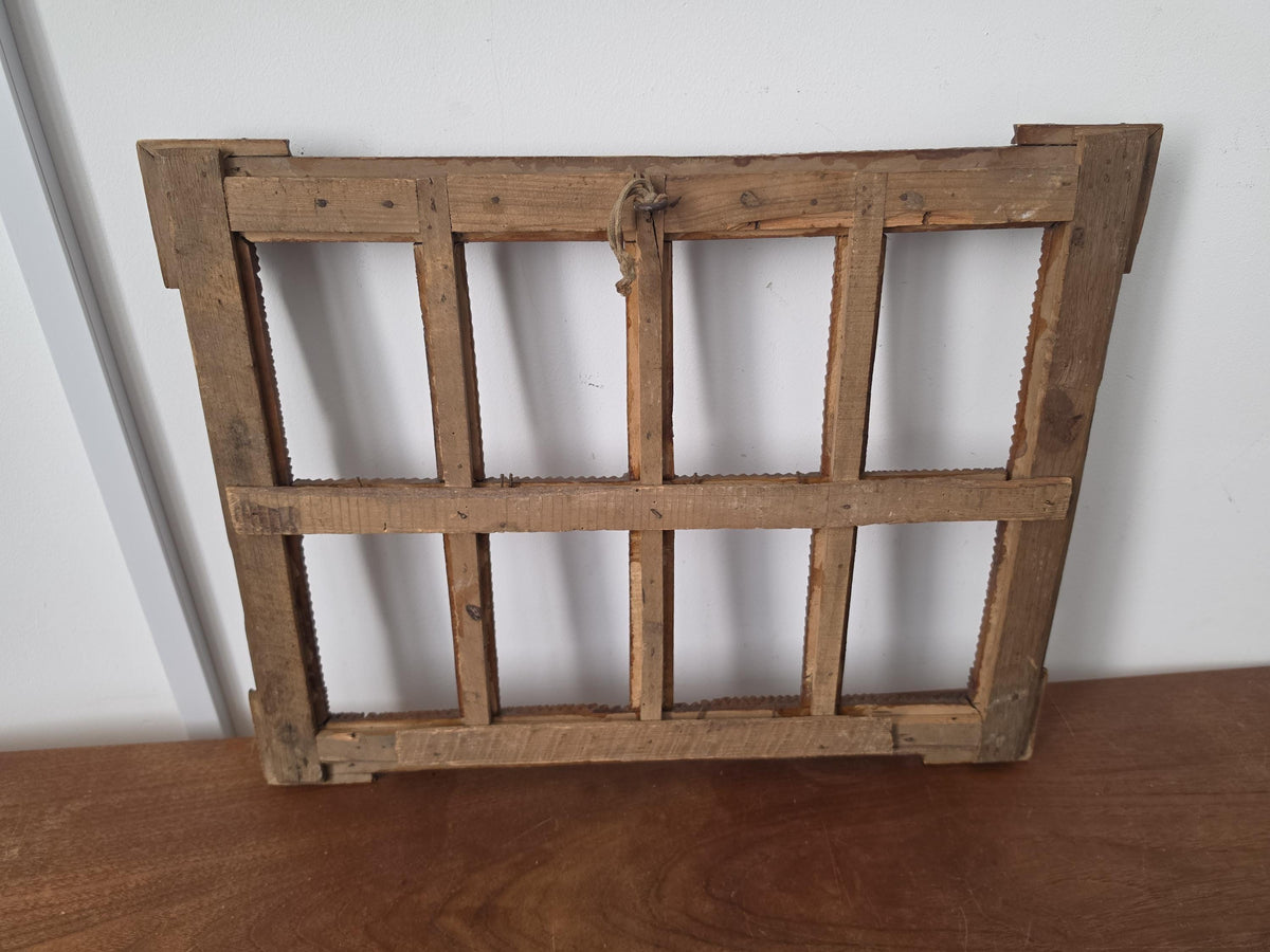 Antique Tramp Art Photo Frame, Folk Art Wooden Picture Frame, Black Forest Style Cabinet Card Holder, Rustic Wall Display