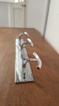 Mid Century Modern Chrome Coat Rack, Space Age Wall Hooks, Vintage 1970s Metal Hat Rack, Minimalist Entryway Organizer, Industrial Storage