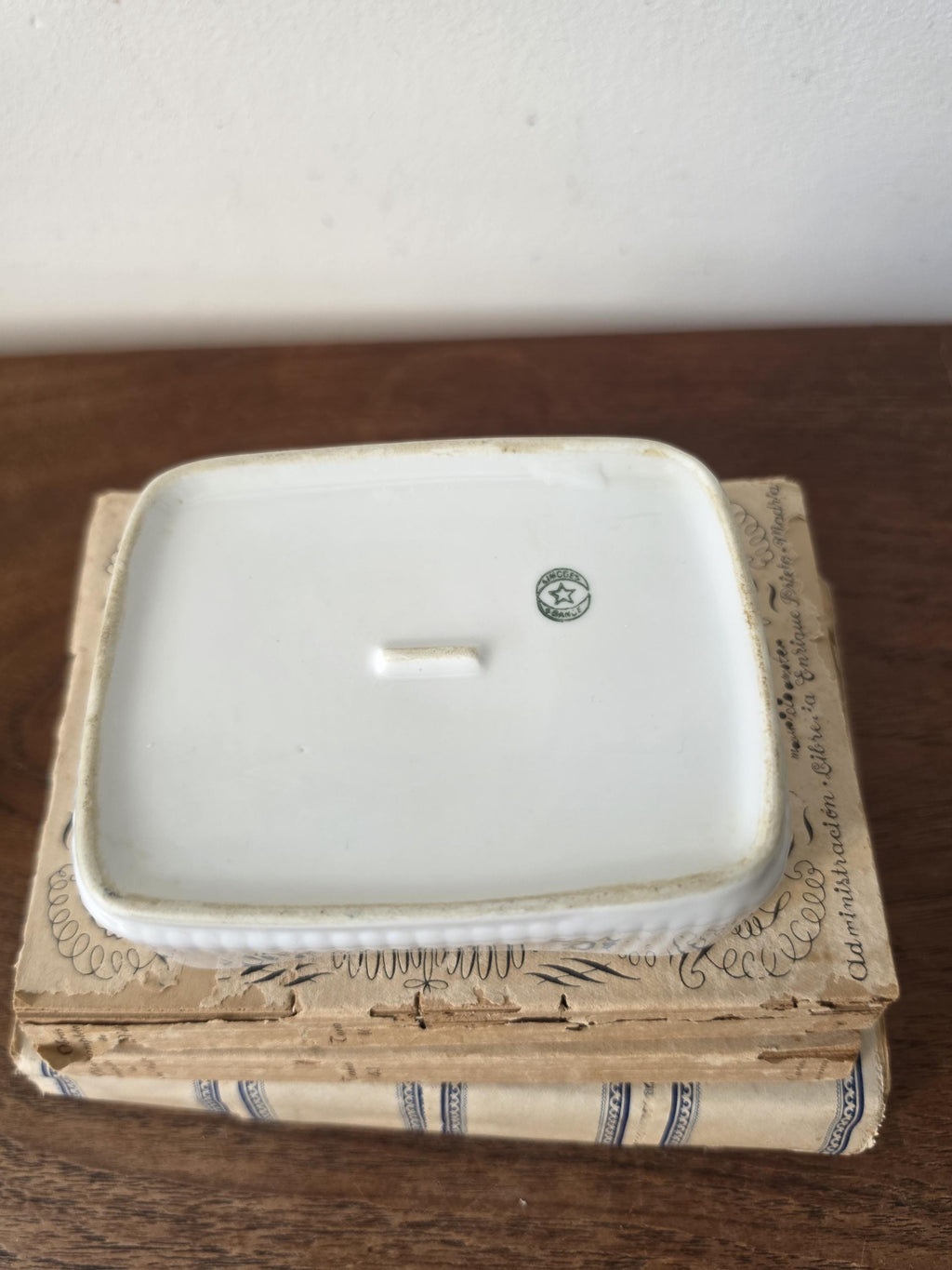Antique French Porcelain Sardine Box, Hand Painted Fish Trinket Box, France Ceramic Lidded Box, Coastal Nautical Decor