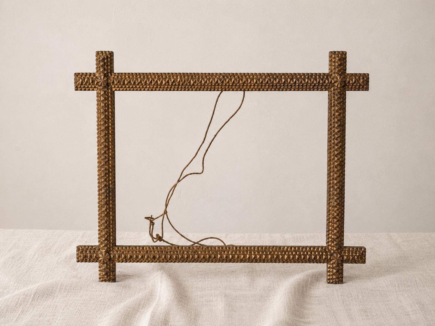 Antique Tramp Art Picture Frame