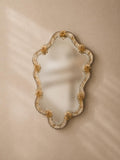 Vintage Murano Glass Mirror with Floral Details