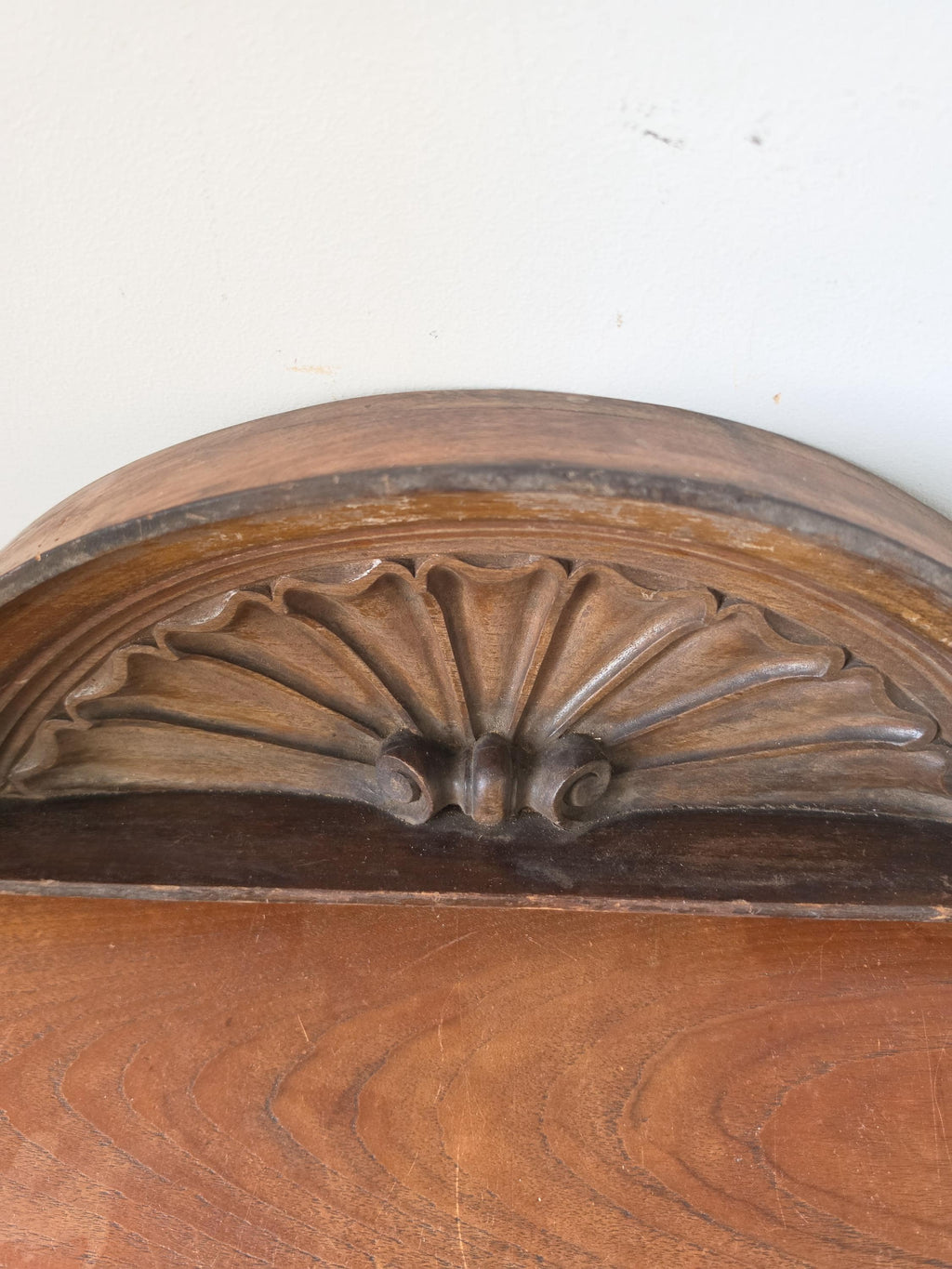 Antique Architectural Pediment Carved Wood Salvage Fan Motif Wall Decor Victorian Classical Pediment Overdoor Ornament