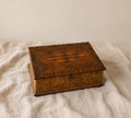 Antique Walnut Marquetry Jewelry Box with Key