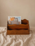 Vintage Wooden Wall Letter Holder Mail Organizer Rustic Magazine Rack Farmhouse Entryway Storage Country Cottage Decor