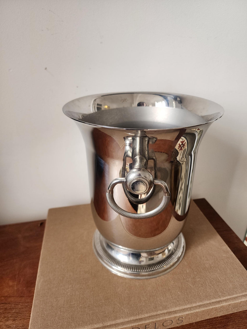 Jean Couzon Champagne Ice Bucket, French Stainless Steel Wine Cooler, Mid Century Barware, Modernist Champagne Chiller