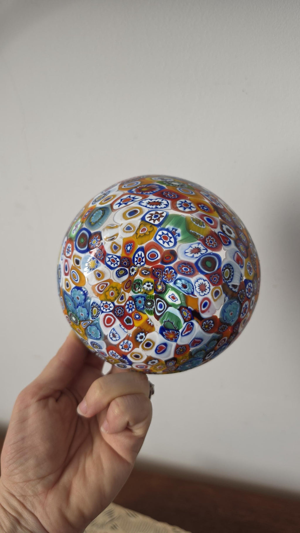 Vintage Murano Millefiori Art Glass Bowl Italian Hand Blown Multicolor Mosaic Candy Dish Trinket Bowl Murrine Decor