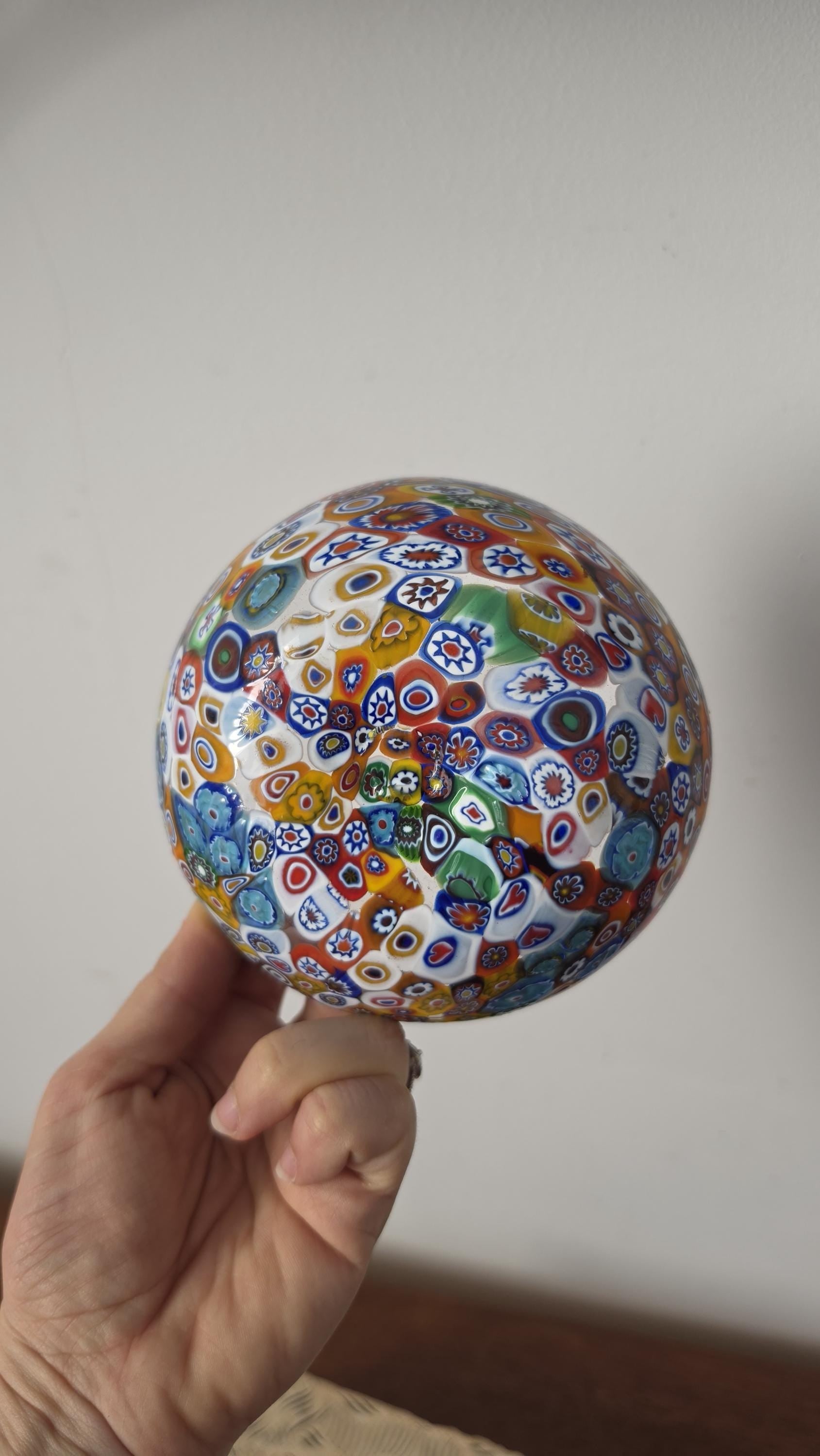 Vintage Murano Millefiori Art Glass Bowl Italian Hand Blown Multicolor Mosaic Candy Dish Trinket Bowl Murrine Decor