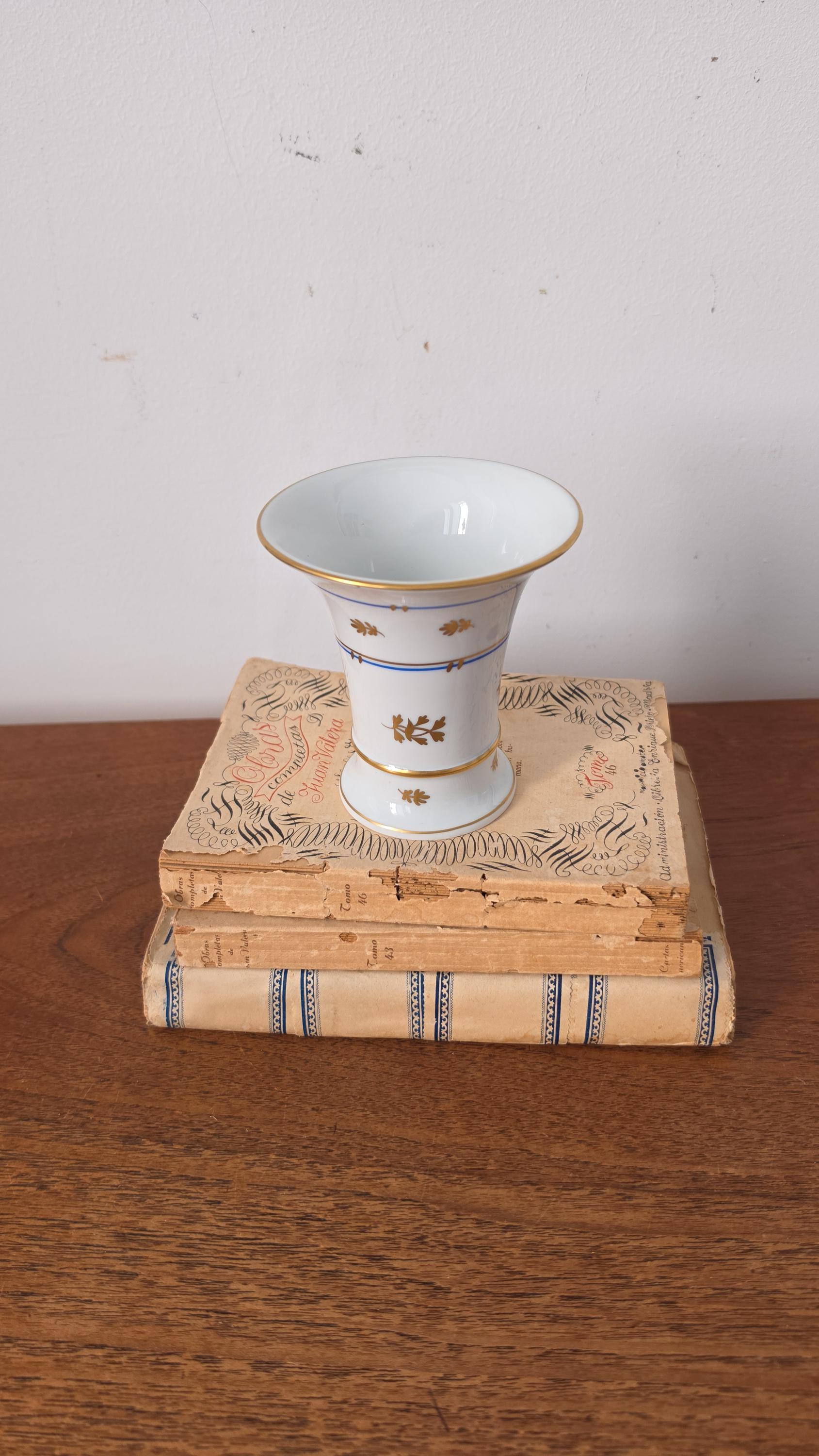 Herend Batthyany Blue Hand Painted Porcelain Vase Hungarian Fine China Gold Gilt Floral Bud Vase Collectible Luxury Home Decor
