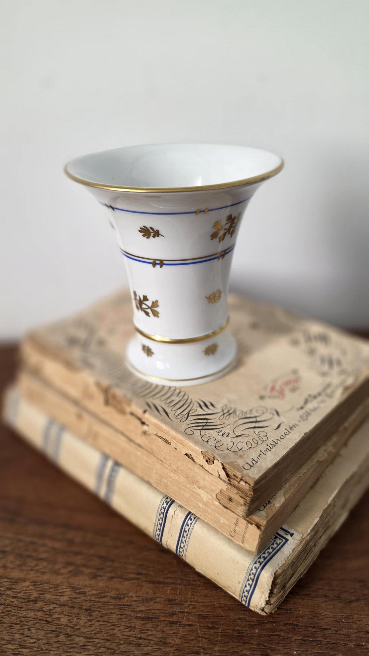 Herend Batthyany Blue Hand Painted Porcelain Vase Hungarian Fine China Gold Gilt Floral Bud Vase Collectible Luxury Home Decor