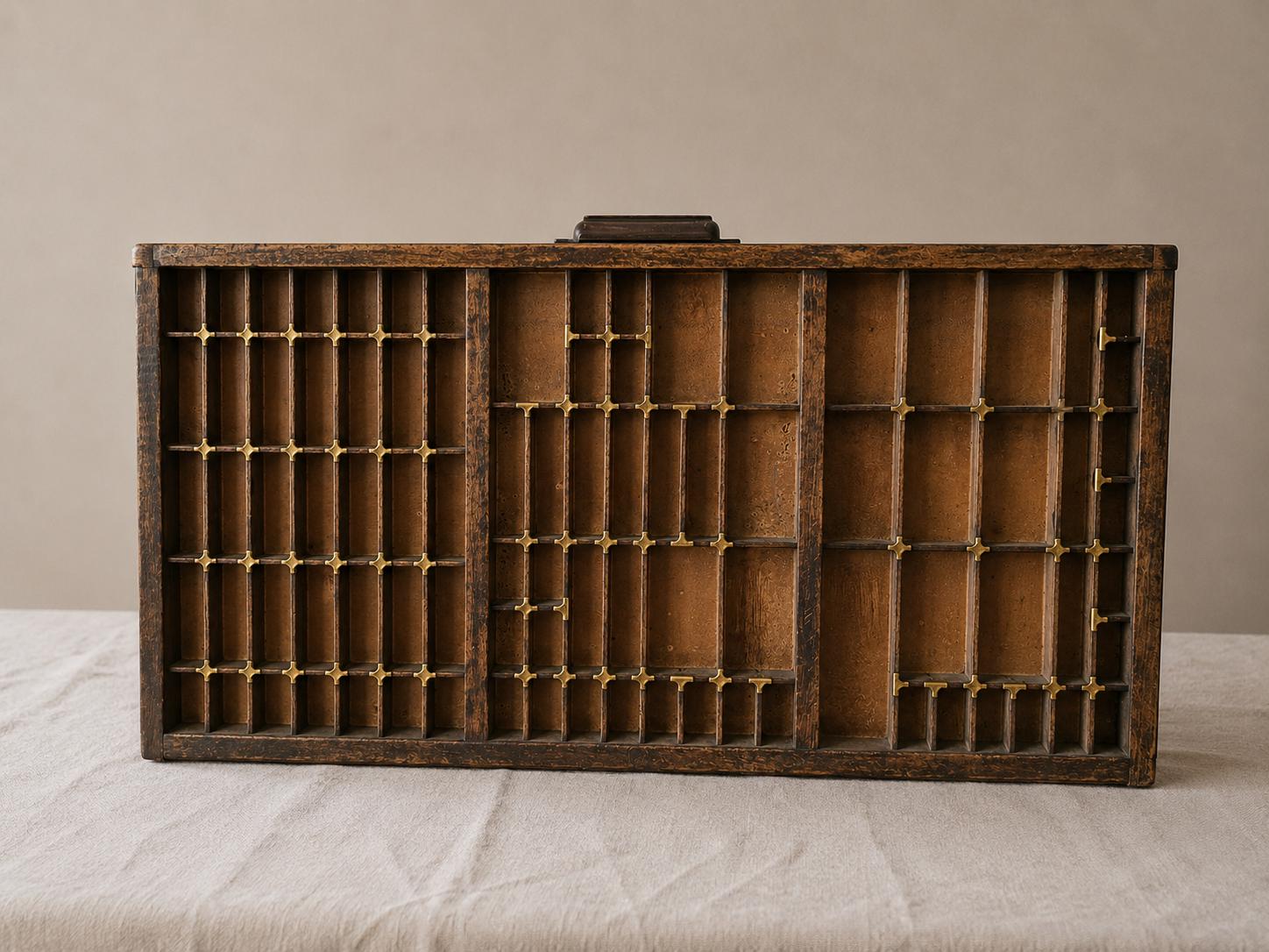Antique Wooden Printer’s Tray