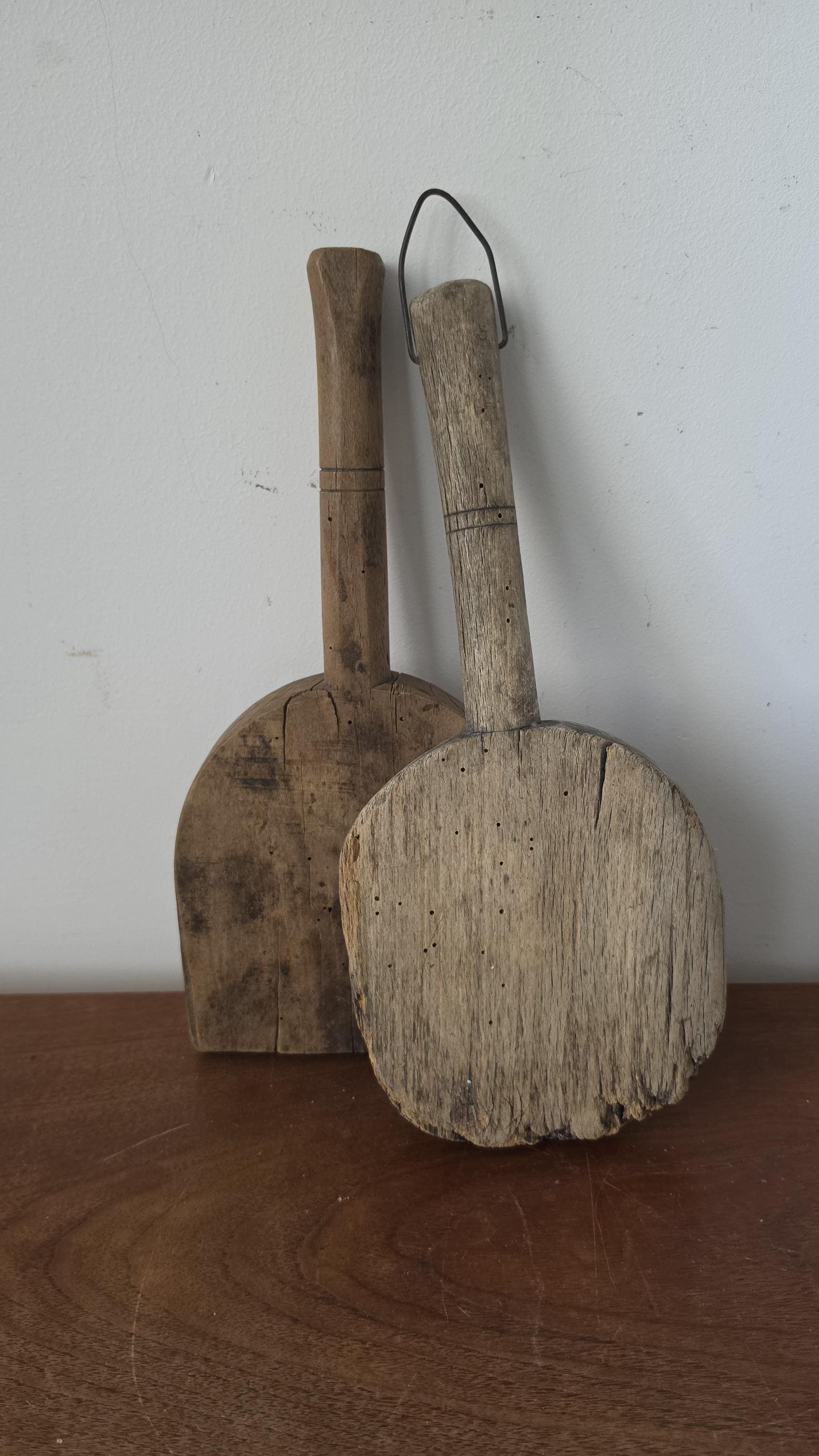 Vintage French Wooden Laundry Paddle Pair Primitive Wash Paddles Rustic Farmhouse Wall Decor Country Kitchen Wood Boards