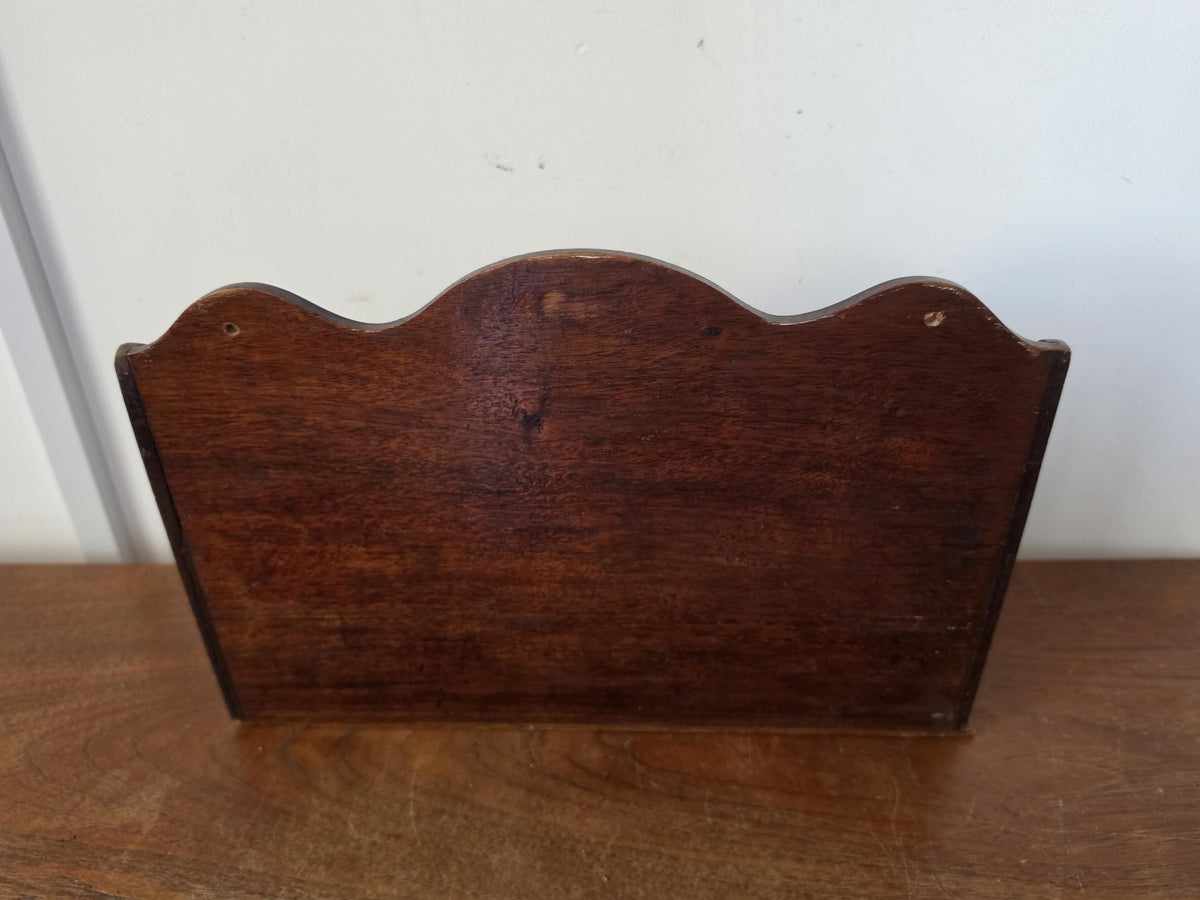 Vintage Wooden Wall Letter Holder Mail Organizer Rustic Magazine Rack Farmhouse Entryway Storage Country Cottage Decor