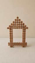 Vintage Tramp Art Mirror Frame Folk Art Wooden Frame Cabin Decor Black Forest Style Rustic Hand Carved Picture Frame