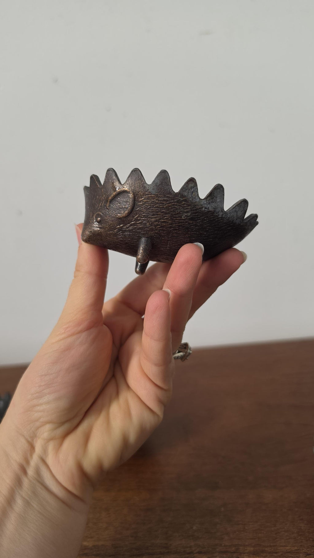 Vintage Walter Bosse Style Brass Hedgehog Ashtray Trinket Dish Mid Century Modern Hollywood Regency Greek Brass Decor