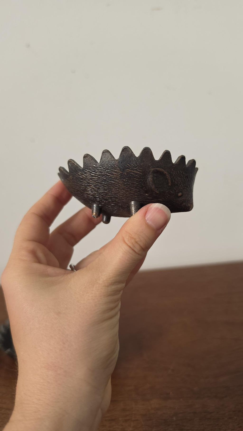 Vintage Walter Bosse Style Brass Hedgehog Ashtray Trinket Dish Mid Century Modern Hollywood Regency Greek Brass Decor