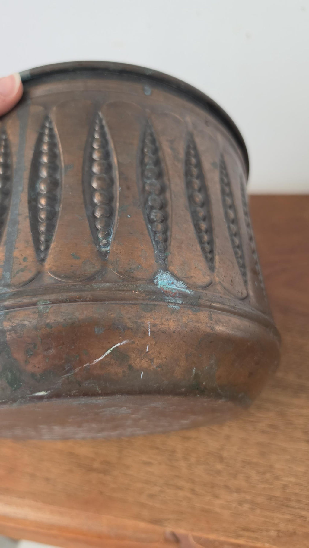 Vintage Copper Cachepot Planter Arts and Crafts Copper Jardinere Hammered Copper Plant Pot Rustic Farmhouse Decor Bowl