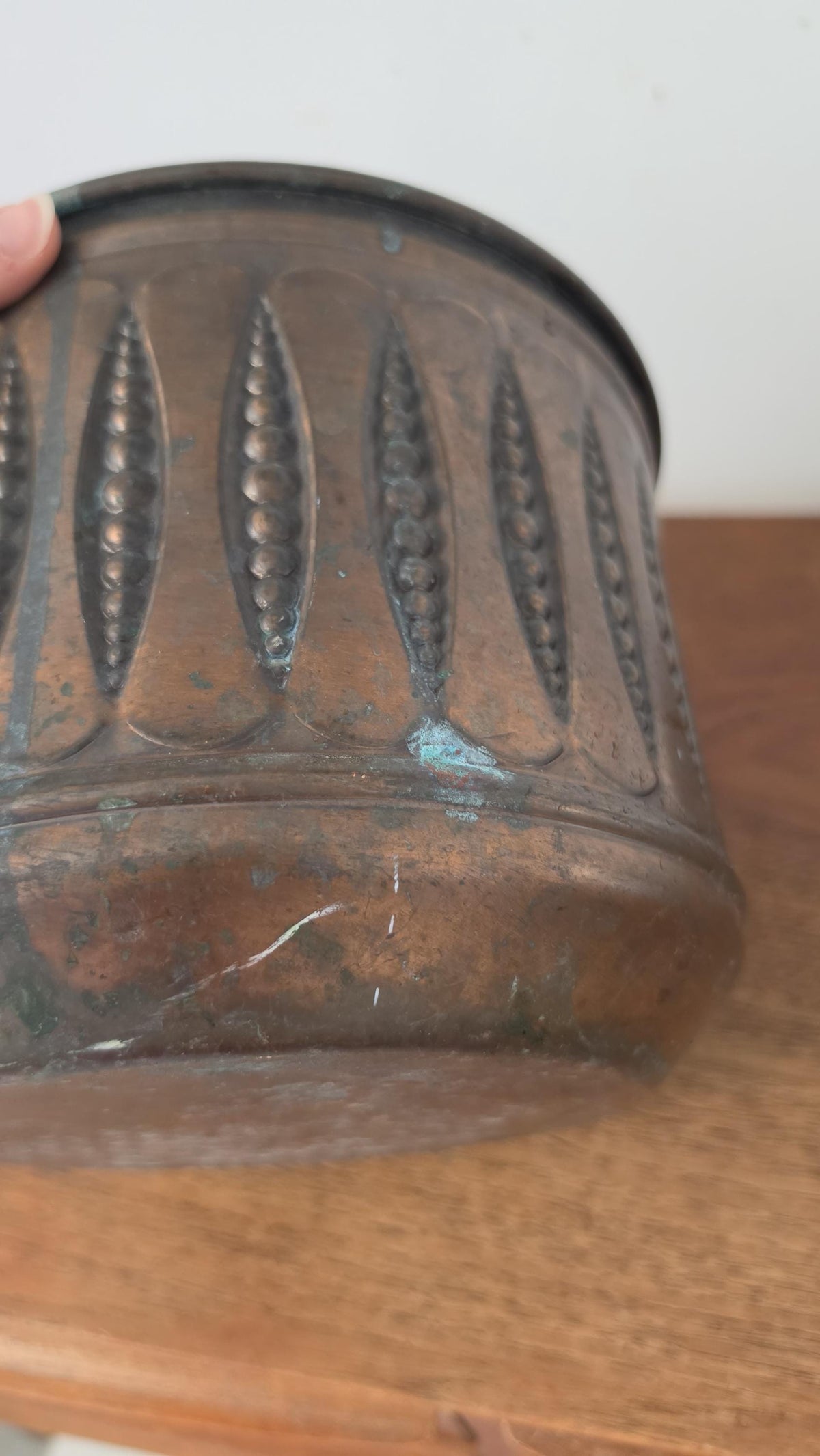 Vintage Copper Cachepot Planter Arts and Crafts Copper Jardinere Hammered Copper Plant Pot Rustic Farmhouse Decor Bowl