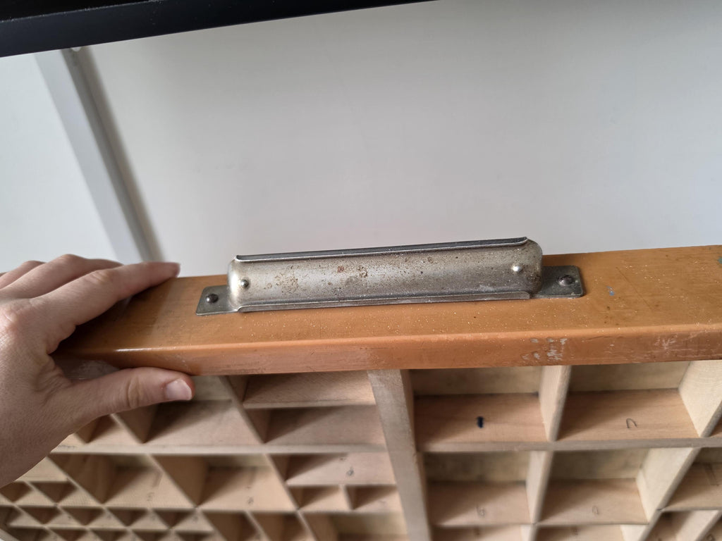 Antique Wooden Printer’s Tray | Vintage Letterpress Drawer | Rustic Wall Display | Curio Shelf |