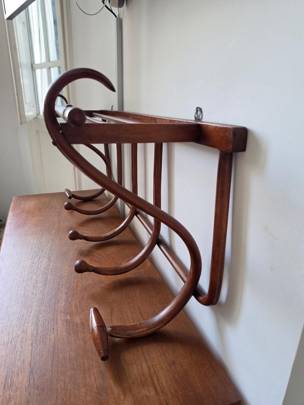 Vintage Bentwood Wall Coat Rack Thonet Style Hat Rack Entryway Shelf Hall Tree Coat Hooks Vienna Secession Mudroom Storage