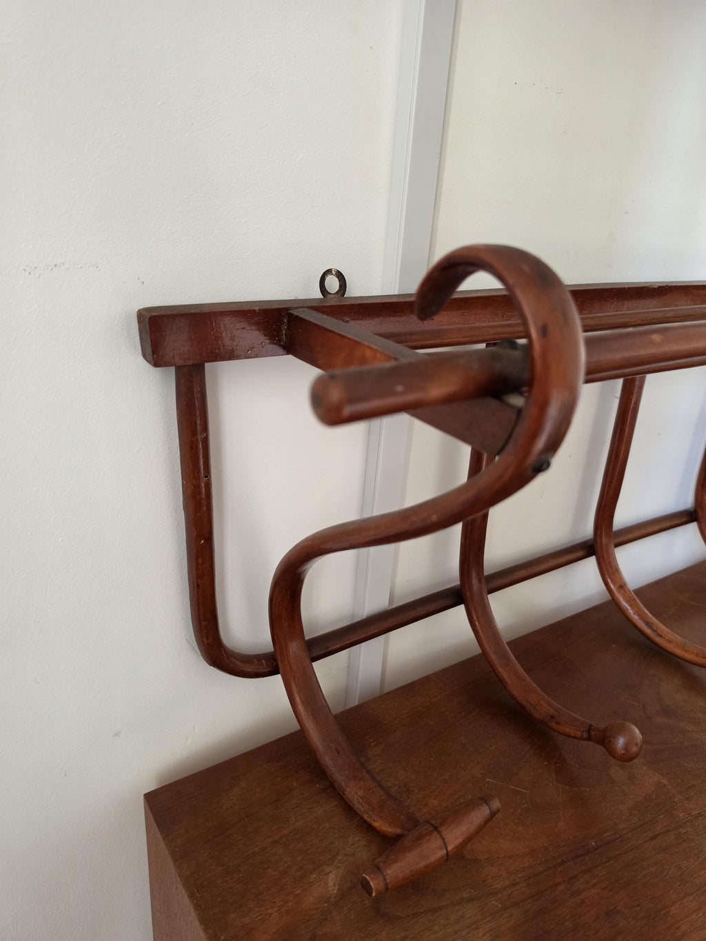 Vintage Bentwood Wall Coat Rack Thonet Style Hat Rack Entryway Shelf Hall Tree Coat Hooks Vienna Secession Mudroom Storage