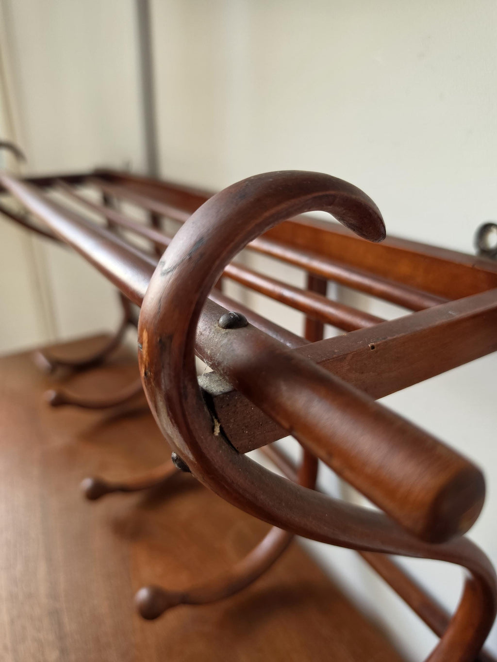 Vintage Bentwood Wall Coat Rack Thonet Style Hat Rack Entryway Shelf Hall Tree Coat Hooks Vienna Secession Mudroom Storage